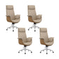 Modern & Contemporary Upholstered Chair Leather Task High Back Chair Khaki 4 Piece Set Star Base Clearhalo 'furn' 'furn_office_chair' 'Furniture' 'Office Chairs' 'Office Furniture' 'office_chair' 6267872