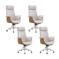 Modern & Contemporary Upholstered Chair Leather Task High Back Chair White 4 Piece Set Star Base Clearhalo 'furn' 'furn_office_chair' 'Furniture' 'Office Chairs' 'Office Furniture' 'office_chair' 6267882