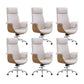 Modern & Contemporary Upholstered Chair Leather Task High Back Chair White 6 Piece Set Star Base Clearhalo 'furn' 'furn_office_chair' 'Furniture' 'Office Chairs' 'Office Furniture' 'office_chair' 6267884