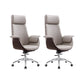 Modern & Contemporary Upholstered Chair Leather Task High Back Chair Gray 2 Piece Set Star Base Clearhalo 'furn' 'furn_office_chair' 'Furniture' 'Office Chairs' 'Office Furniture' 'office_chair' 6267886
