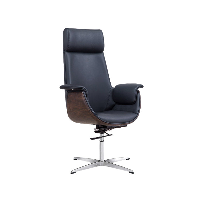 Modern & Contemporary Upholstered Chair Leather Task High Back Chair Black 1 Piece 4-Star Clearhalo 'furn' 'furn_office_chair' 'Furniture' 'Office Chairs' 'Office Furniture' 'office_chair' 6267890