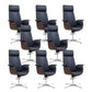 Modern & Contemporary Upholstered Chair Leather Task High Back Chair Black 8 Piece Set 4-Star Clearhalo 'furn' 'furn_office_chair' 'Furniture' 'Office Chairs' 'Office Furniture' 'office_chair' 6267894