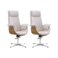 Modern & Contemporary Upholstered Chair Leather Task High Back Chair White 2 Piece Set 4-Star Clearhalo 'furn' 'furn_office_chair' 'Furniture' 'Office Chairs' 'Office Furniture' 'office_chair' 6267896