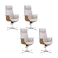 Modern & Contemporary Upholstered Chair Leather Task High Back Chair White 4 Piece Set 4-Star Clearhalo 'furn' 'furn_office_chair' 'Furniture' 'Office Chairs' 'Office Furniture' 'office_chair' 6267897