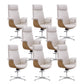 Modern & Contemporary Upholstered Chair Leather Task High Back Chair White 8 Piece Set 4-Star Clearhalo 'furn' 'furn_office_chair' 'Furniture' 'Office Chairs' 'Office Furniture' 'office_chair' 6267899