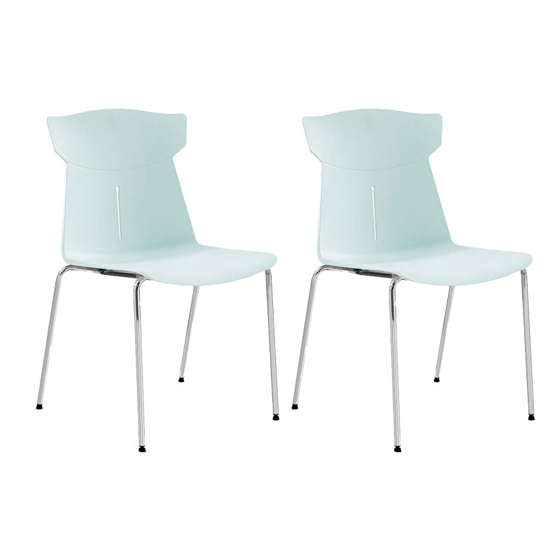 Contemporary No Wheels Desk Chair Plastic Armless Conference Chair Green 2 Piece Set Four Legs Clearhalo 'furn' 'furn_office_chair' 'Furniture' 'Office Chairs' 'Office Furniture' 'office_chair' 6267903
