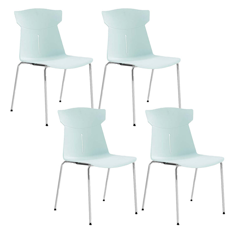 Contemporary No Wheels Desk Chair Plastic Armless Conference Chair Green 4 Piece Set Four Legs Clearhalo 'furn' 'furn_office_chair' 'Furniture' 'Office Chairs' 'Office Furniture' 'office_chair' 6267905