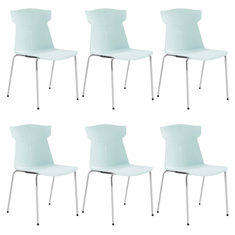 Contemporary No Wheels Desk Chair Plastic Armless Conference Chair Green 6 Piece Set Four Legs Clearhalo 'furn' 'furn_office_chair' 'Furniture' 'Office Chairs' 'Office Furniture' 'office_chair' 6267907
