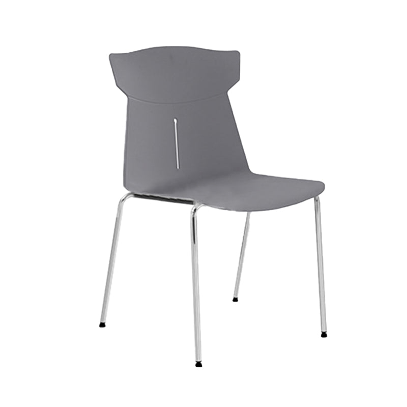 Contemporary No Wheels Desk Chair Plastic Armless Conference Chair Grey 1 Piece Four Legs Clearhalo 'furn' 'furn_office_chair' 'Furniture' 'Office Chairs' 'Office Furniture' 'office_chair' 6267911