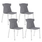 Contemporary No Wheels Desk Chair Plastic Armless Conference Chair Grey 4 Piece Set Four Legs Clearhalo 'furn' 'furn_office_chair' 'Furniture' 'Office Chairs' 'Office Furniture' 'office_chair' 6267914