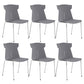 Contemporary No Wheels Desk Chair Plastic Armless Conference Chair Grey 6 Piece Set Four Legs Clearhalo 'furn' 'furn_office_chair' 'Furniture' 'Office Chairs' 'Office Furniture' 'office_chair' 6267915
