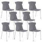 Contemporary No Wheels Desk Chair Plastic Armless Conference Chair Grey 8 Piece Set Four Legs Clearhalo 'furn' 'furn_office_chair' 'Furniture' 'Office Chairs' 'Office Furniture' 'office_chair' 6267916