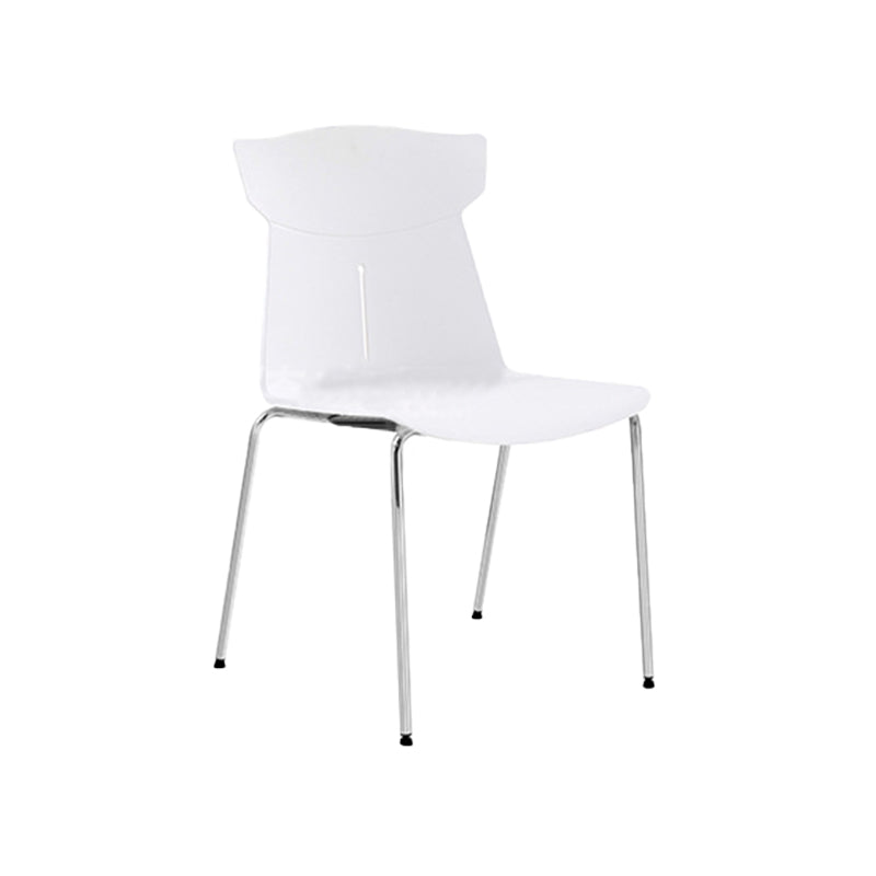 Contemporary No Wheels Desk Chair Plastic Armless Conference Chair White 1 Piece Four Legs Clearhalo 'furn' 'furn_office_chair' 'Furniture' 'Office Chairs' 'Office Furniture' 'office_chair' 6267917
