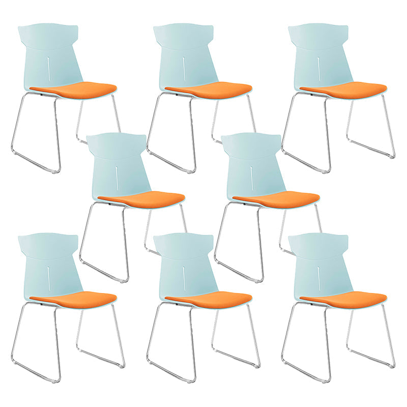 Contemporary No Wheels Desk Chair Plastic Armless Conference Chair 8 Piece Set Sled Clearhalo 'furn' 'furn_office_chair' 'Furniture' 'Office Chairs' 'Office Furniture' 'office_chair' 6267930