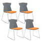 Contemporary No Wheels Desk Chair Plastic Armless Conference Chair Grey 4 Piece Set Sled Clearhalo 'furn' 'furn_office_chair' 'Furniture' 'Office Chairs' 'Office Furniture' 'office_chair' 6267933