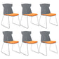 Contemporary No Wheels Desk Chair Plastic Armless Conference Chair Grey 6 Piece Set Sled Clearhalo 'furn' 'furn_office_chair' 'Furniture' 'Office Chairs' 'Office Furniture' 'office_chair' 6267934