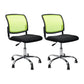 Contemporary Ergonomic Armless Chair Mid-Back Adjustable Desk Chair Green 2 Piece Set Steel Clearhalo 'furn' 'furn_office_chair' 'Furniture' 'Office Chairs' 'Office Furniture' 'office_chair' 6268033