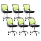 Contemporary Ergonomic Armless Chair Mid-Back Adjustable Desk Chair Green 6 Piece Set Steel Clearhalo 'furn' 'furn_office_chair' 'Furniture' 'Office Chairs' 'Office Furniture' 'office_chair' 6268037
