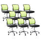 Contemporary Ergonomic Armless Chair Mid-Back Adjustable Desk Chair Green 8 Piece Set Steel Clearhalo 'furn' 'furn_office_chair' 'Furniture' 'Office Chairs' 'Office Furniture' 'office_chair' 6268039