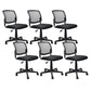 Contemporary Ergonomic Armless Chair Mid-Back Adjustable Desk Chair Black 6 Piece Set Nylon Clearhalo 'furn' 'furn_office_chair' 'Furniture' 'Office Chairs' 'Office Furniture' 'office_chair' 6268045