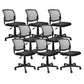 Contemporary Ergonomic Armless Chair Mid-Back Adjustable Desk Chair Black 8 Piece Set Nylon Clearhalo 'furn' 'furn_office_chair' 'Furniture' 'Office Chairs' 'Office Furniture' 'office_chair' 6268047