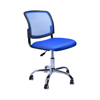 Contemporary Ergonomic Armless Chair Mid-Back Adjustable Desk Chair Blue 1 Piece Steel Clearhalo 'furn' 'furn_office_chair' 'Furniture' 'Office Chairs' 'Office Furniture' 'office_chair' 6268049
