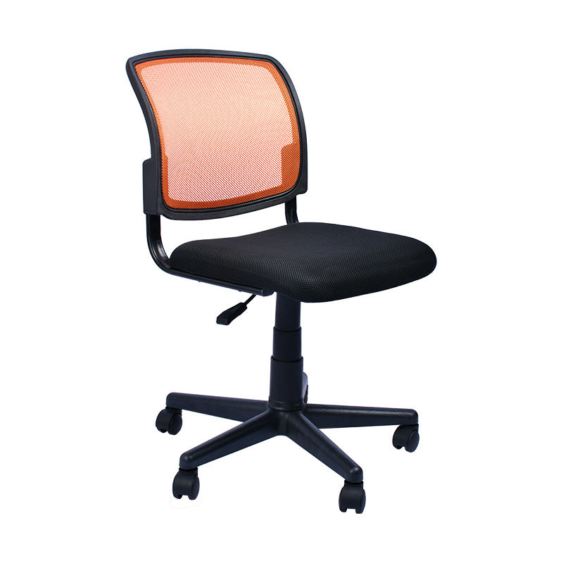 Contemporary Ergonomic Armless Chair Mid-Back Adjustable Desk Chair Orange 1 Piece Nylon Clearhalo 'furn' 'furn_office_chair' 'Furniture' 'Office Chairs' 'Office Furniture' 'office_chair' 6268054