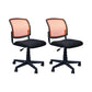 Contemporary Ergonomic Armless Chair Mid-Back Adjustable Desk Chair Orange 2 Piece Set Nylon Clearhalo 'furn' 'furn_office_chair' 'Furniture' 'Office Chairs' 'Office Furniture' 'office_chair' 6268055