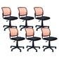 Contemporary Ergonomic Armless Chair Mid-Back Adjustable Desk Chair Orange 6 Piece Set Nylon Clearhalo 'furn' 'furn_office_chair' 'Furniture' 'Office Chairs' 'Office Furniture' 'office_chair' 6268057