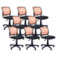 Contemporary Ergonomic Armless Chair Mid-Back Adjustable Desk Chair Orange 8 Piece Set Nylon Clearhalo 'furn' 'furn_office_chair' 'Furniture' 'Office Chairs' 'Office Furniture' 'office_chair' 6268058