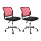Contemporary Ergonomic Armless Chair Mid-Back Adjustable Desk Chair Red 2 Piece Set Steel Clearhalo 'furn' 'furn_office_chair' 'Furniture' 'Office Chairs' 'Office Furniture' 'office_chair' 6268060