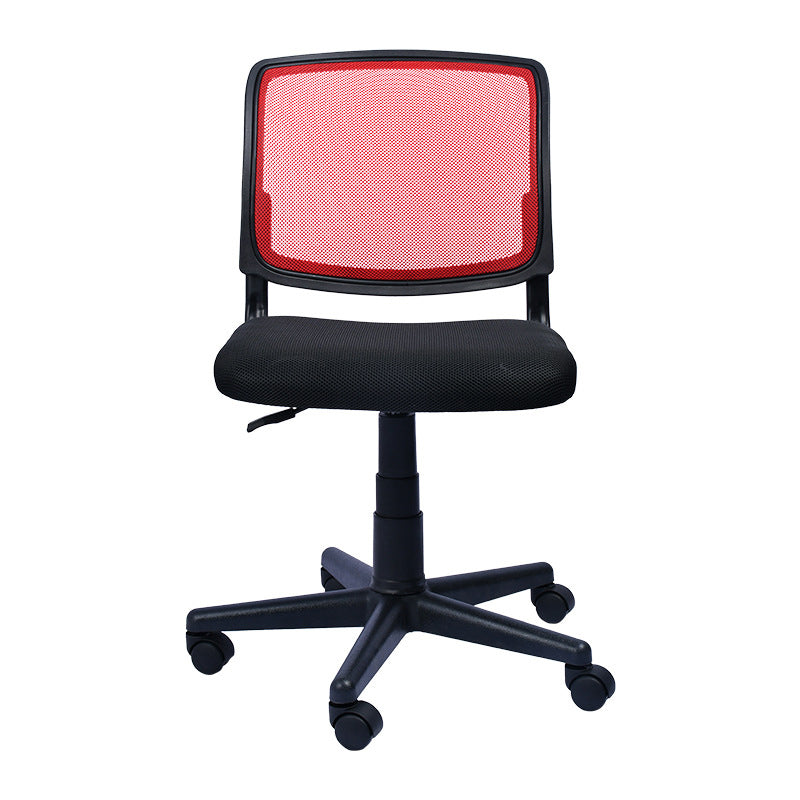 Contemporary Ergonomic Armless Chair Mid-Back Adjustable Desk Chair Red 1 Piece Nylon Clearhalo 'furn' 'furn_office_chair' 'Furniture' 'Office Chairs' 'Office Furniture' 'office_chair' 6268064