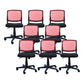 Contemporary Ergonomic Armless Chair Mid-Back Adjustable Desk Chair Red 8 Piece Set Nylon Clearhalo 'furn' 'furn_office_chair' 'Furniture' 'Office Chairs' 'Office Furniture' 'office_chair' 6268068