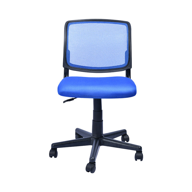Contemporary Ergonomic Armless Chair Mid-Back Adjustable Desk Chair Blue 1 Piece Nylon Clearhalo 'furn' 'furn_office_chair' 'Furniture' 'Office Chairs' 'Office Furniture' 'office_chair' 6268069