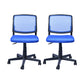 Contemporary Ergonomic Armless Chair Mid-Back Adjustable Desk Chair Blue 2 Piece Set Nylon Clearhalo 'furn' 'furn_office_chair' 'Furniture' 'Office Chairs' 'Office Furniture' 'office_chair' 6268070