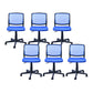 Contemporary Ergonomic Armless Chair Mid-Back Adjustable Desk Chair Blue 6 Piece Set Nylon Clearhalo 'furn' 'furn_office_chair' 'Furniture' 'Office Chairs' 'Office Furniture' 'office_chair' 6268072