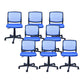 Contemporary Ergonomic Armless Chair Mid-Back Adjustable Desk Chair Blue 8 Piece Set Nylon Clearhalo 'furn' 'furn_office_chair' 'Furniture' 'Office Chairs' 'Office Furniture' 'office_chair' 6268073