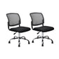 Contemporary Ergonomic Armless Chair Mid-Back Adjustable Desk Chair Black 2 Piece Set Steel Clearhalo 'furn' 'furn_office_chair' 'Furniture' 'Office Chairs' 'Office Furniture' 'office_chair' 6268074