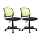 Contemporary Ergonomic Armless Chair Mid-Back Adjustable Desk Chair Green 2 Piece Set Nylon Clearhalo 'furn' 'furn_office_chair' 'Furniture' 'Office Chairs' 'Office Furniture' 'office_chair' 6268079