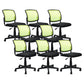 Contemporary Ergonomic Armless Chair Mid-Back Adjustable Desk Chair Green 8 Piece Set Nylon Clearhalo 'furn' 'furn_office_chair' 'Furniture' 'Office Chairs' 'Office Furniture' 'office_chair' 6268082