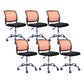 Contemporary Ergonomic Armless Chair Mid-Back Adjustable Desk Chair Orange 6 Piece Set Steel Clearhalo 'furn' 'furn_office_chair' 'Furniture' 'Office Chairs' 'Office Furniture' 'office_chair' 6268085