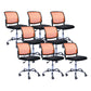 Contemporary Ergonomic Armless Chair Mid-Back Adjustable Desk Chair Orange 8 Piece Set Steel Clearhalo 'furn' 'furn_office_chair' 'Furniture' 'Office Chairs' 'Office Furniture' 'office_chair' 6268086