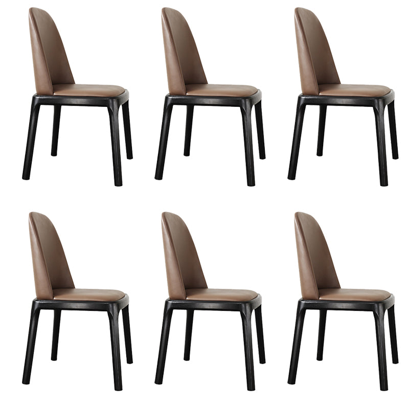 Traditional Chair Wood Solid Back Dining Room Chair for Home Armless 6 Piece Set Clearhalo 'Dining Chairs' 'Dining Tables & Seating' 'dining_chair' 'furn' 'furn_dining_chair' 'Furniture' 'Kitchen & Dining Furniture' 6268228