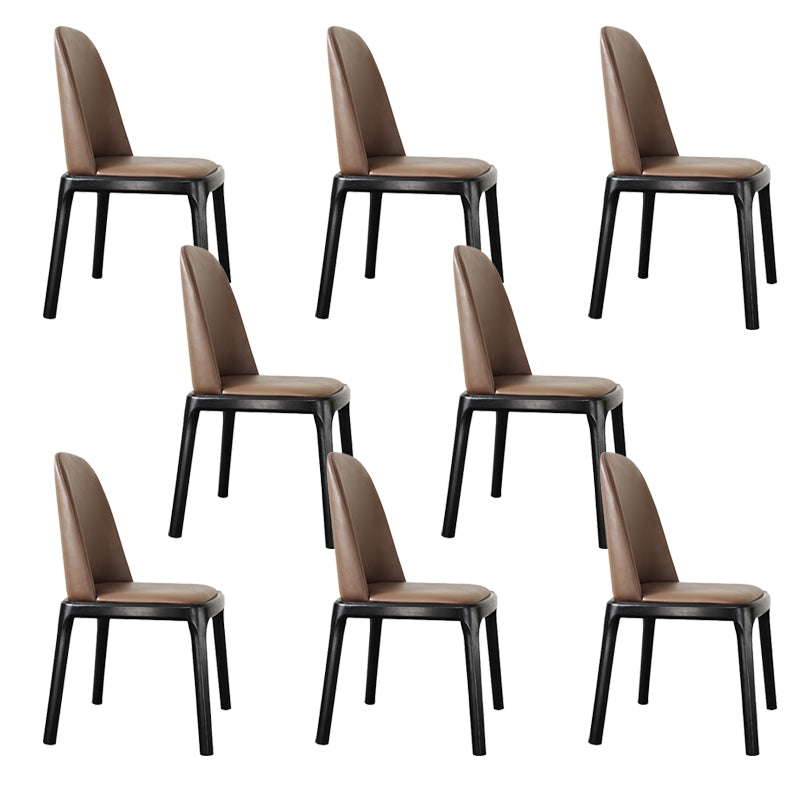 Traditional Chair Wood Solid Back Dining Room Chair for Home Armless 8 Piece Set Clearhalo 'Dining Chairs' 'Dining Tables & Seating' 'dining_chair' 'furn' 'furn_dining_chair' 'Furniture' 'Kitchen & Dining Furniture' 6268229