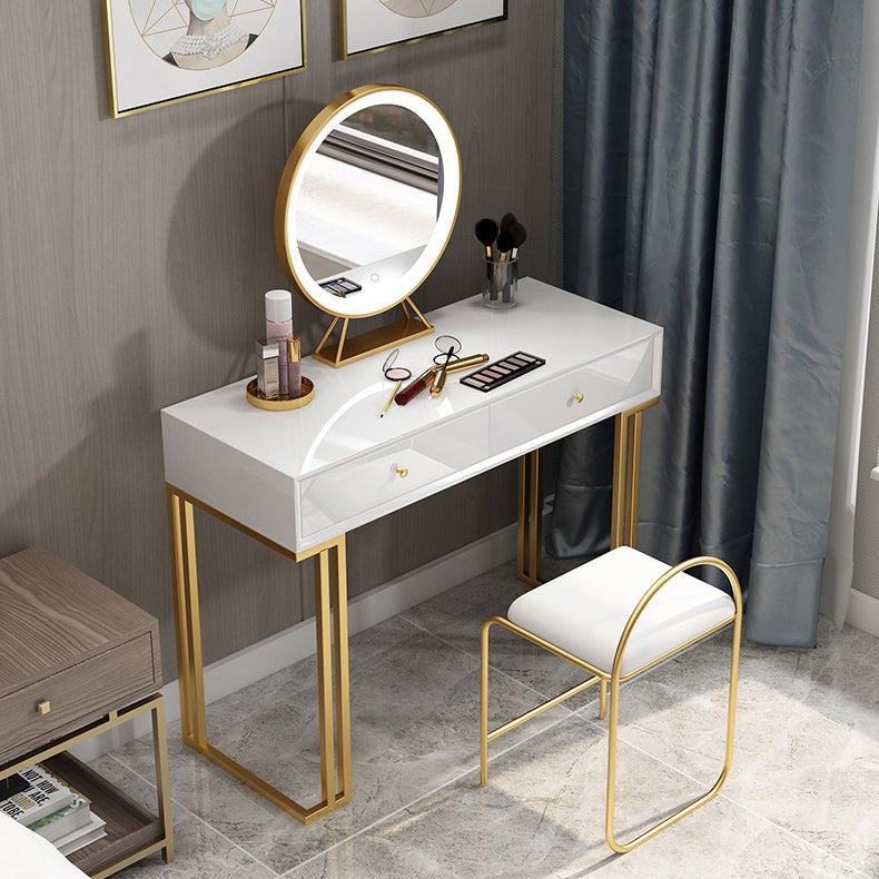 Two pezzi lussuoso set di vanità in legno set nero/bianco con sgabello