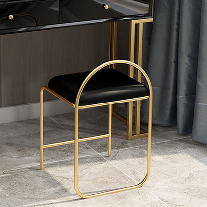 Two pezzi lussuoso set di vanità in legno set nero/bianco con sgabello