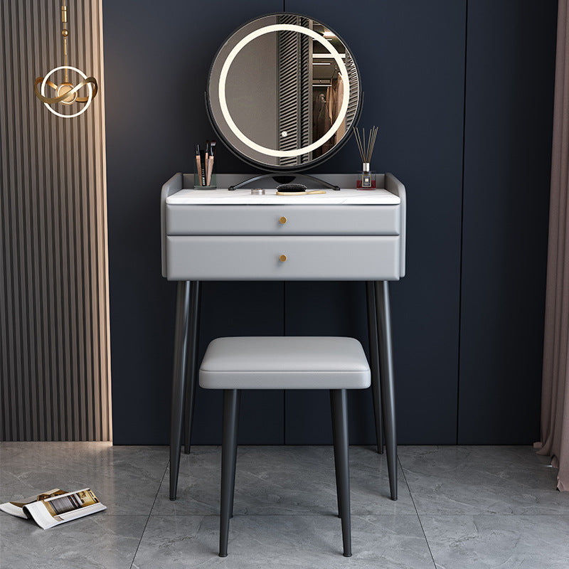 2 cassetti e gioielli Makeup Vanity scrivania moderna per piedi dritti