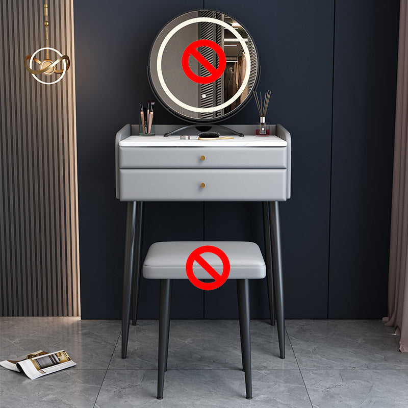 2 cassetti e gioielli Makeup Vanity scrivania moderna per piedi dritti