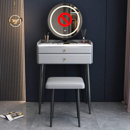2 cassetti e gioielli Makeup Vanity scrivania moderna per piedi dritti