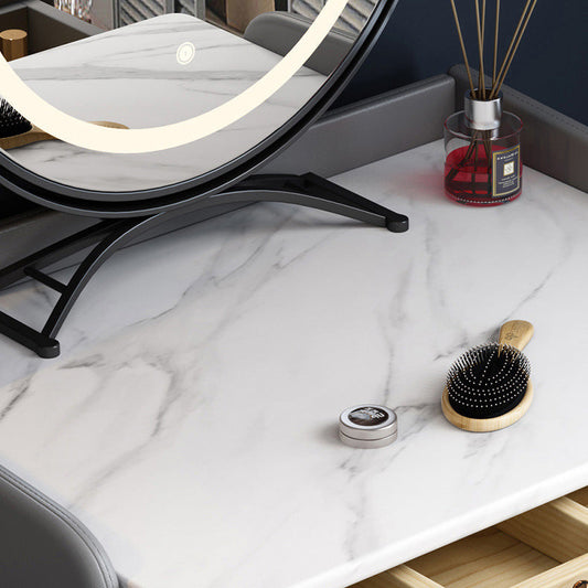 2 Drawer & Jewelry Makeup Vanity Desk Modern Straight Feet Dresser